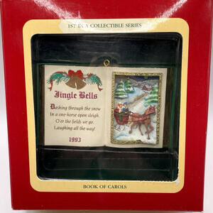 Jingle Bells Book of Carols Christmas Ornament Carlton Cards Heirloom‎ 1993 VTG